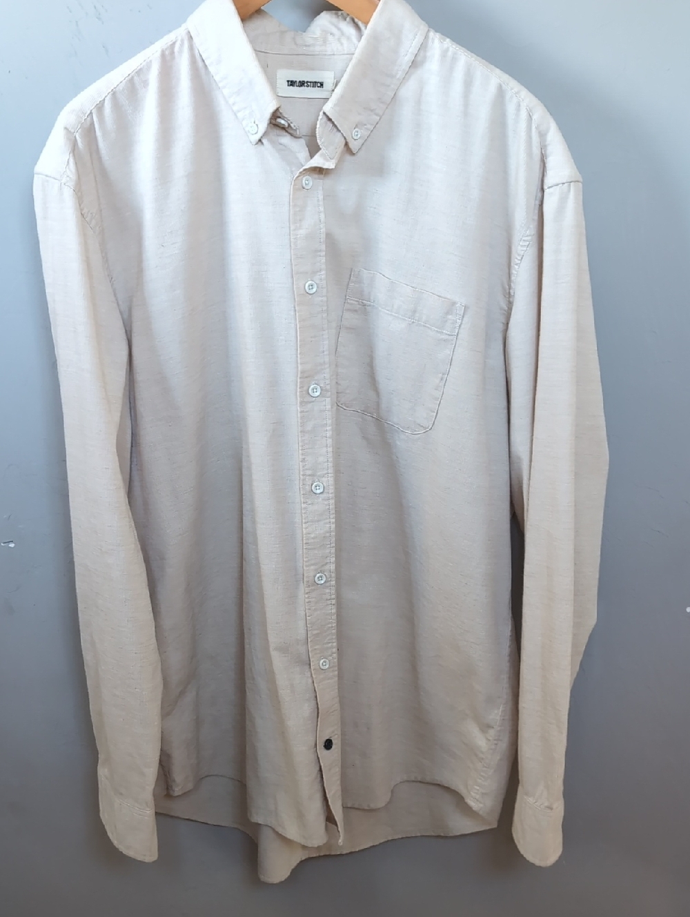 Taylor Stitch The Jack Shirt in Heather Oat Micro Corduroy